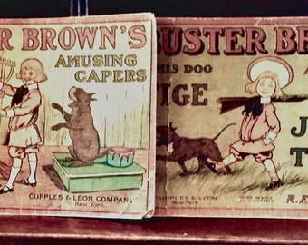 Rare Pair of Early (1905-1907) BUSTER BROWN ISSUES Illustrated by R.F. Outcault, American Comic Books incl. 'Amusing Capers' & 'Jolly Times'