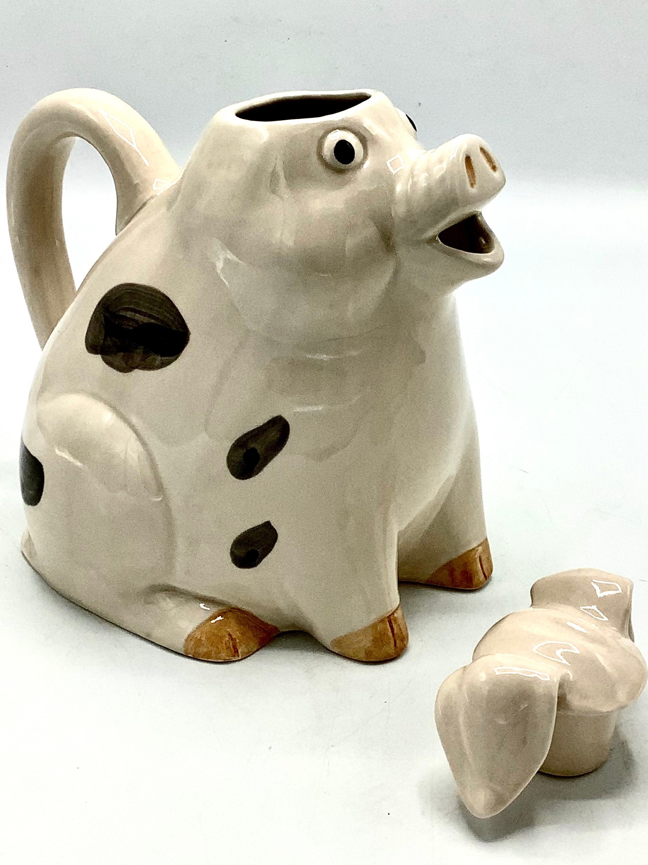 Midcentury Pottery Pig Teapot / Creepy Teapot / Animal Etsy