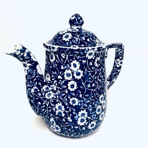 Perfect! 75 Years Old, The Original BURGESS & LEIGH (Burleigh Ware) STAFFORDSHIRE Chintz Teapot, Made in England, Love Your Blue and White