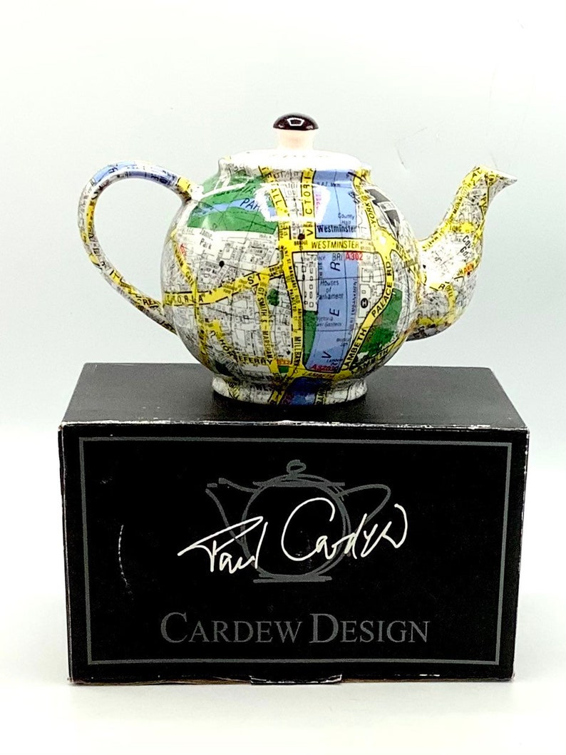Perfect Large LONDON AZ Map PAUL CARDEW Teapot With Original Etsy