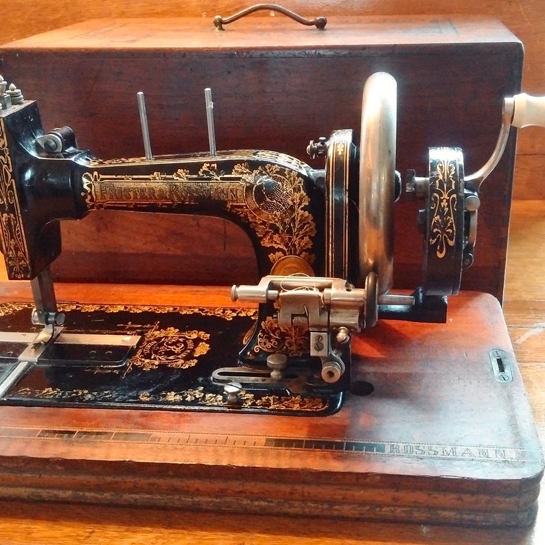 ANTIQUE FRISTER ROSSMANN HandCrank Sewing Machine German Art Etsy