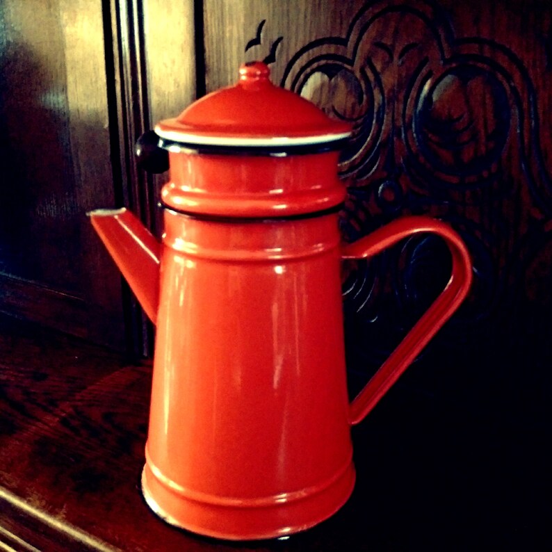 So Good TomatoRed 3 PIECE ENAMEL CAFETIÈRE in Perfect Etsy
