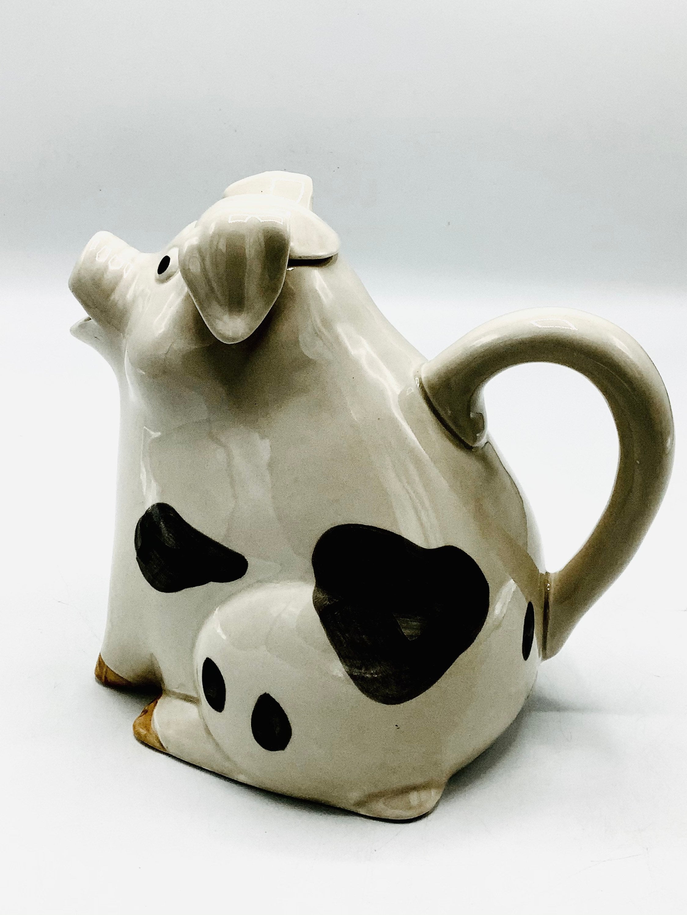 Midcentury Pottery Pig Teapot / Creepy Teapot / Animal Etsy