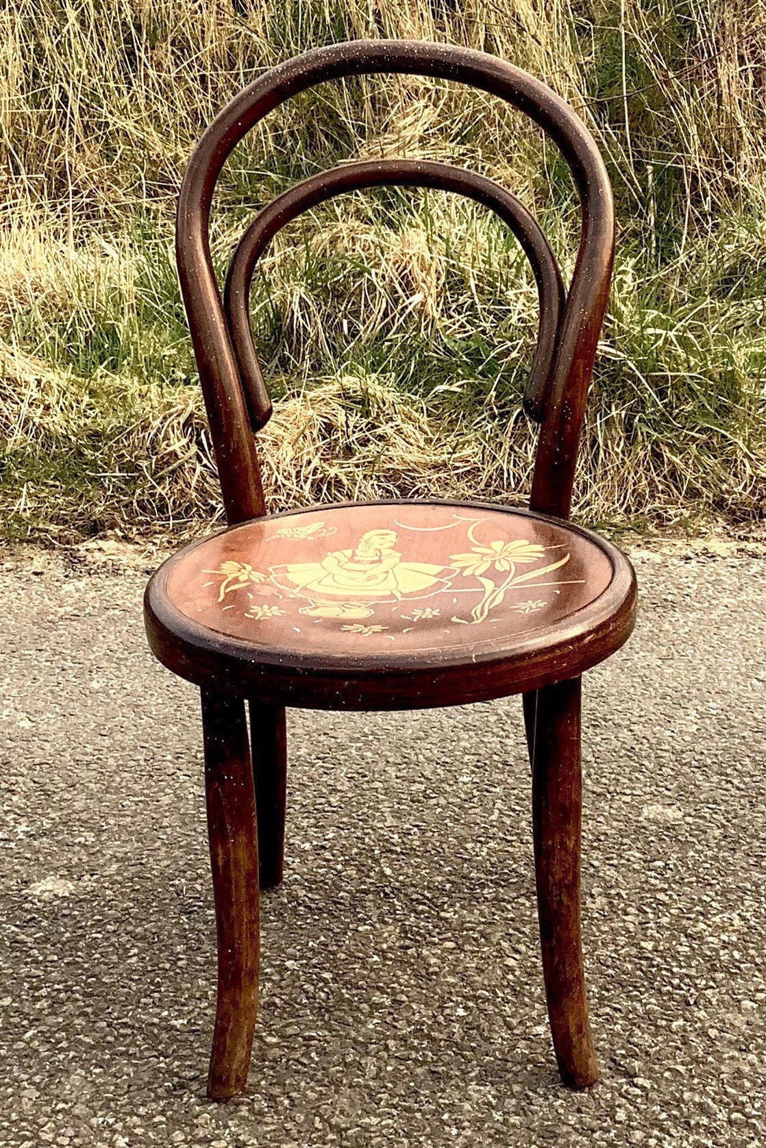 FISCHEL CZECHOSLOVAKIA BENTWOOD Folk Art Children's Chair After