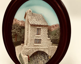 Vintage 3D Rustic Wall Plaque of “BRIDGE HOUSE in AMBLESIDE” Hand-made in the Lake District / Country Cottage Decor