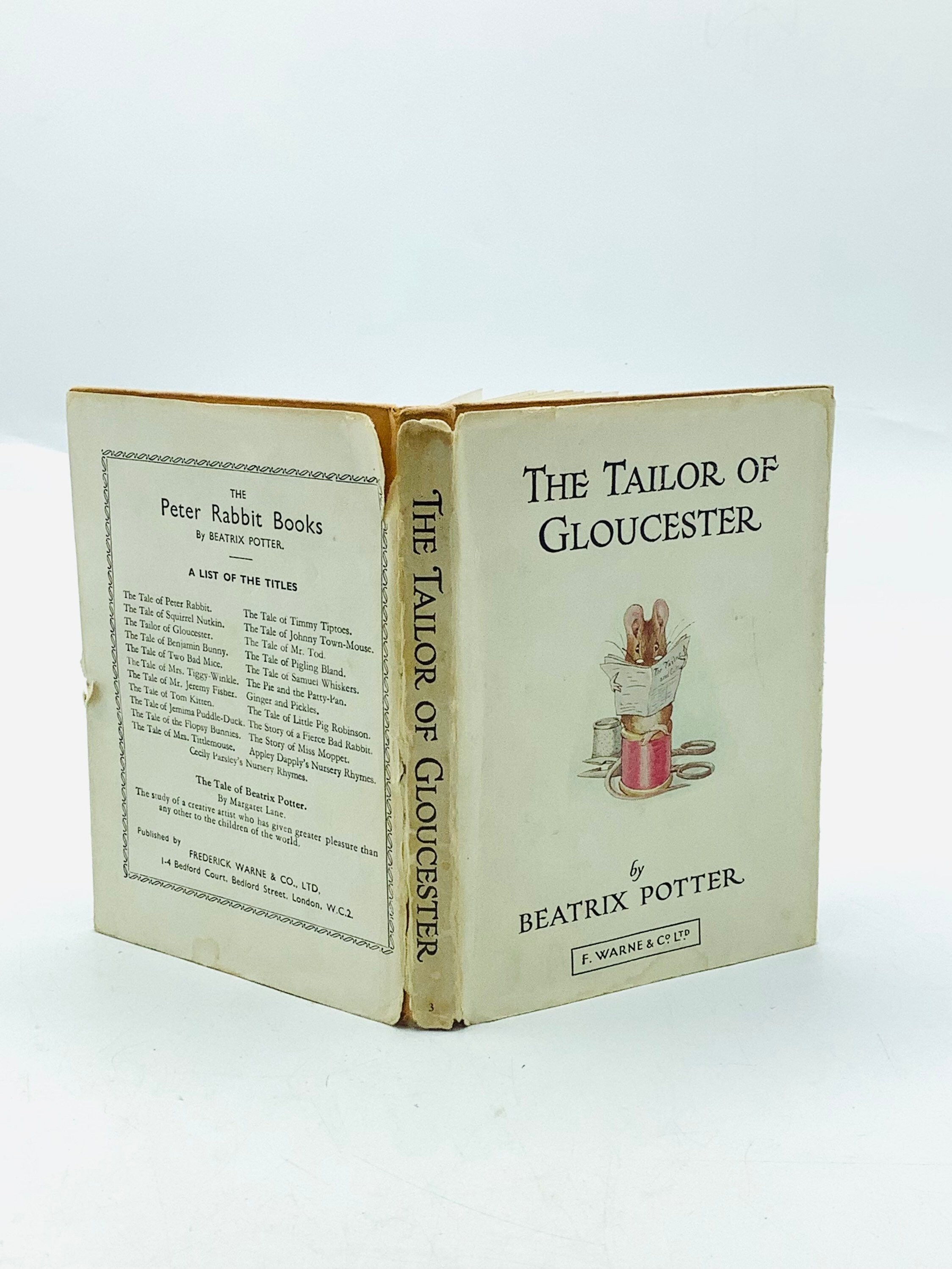 Early Edition Beatrix Potter 'the TAILOR OF GLOUCESTER' With Non