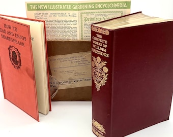 The Works of William Shakespeare in the Original Publisher’s (Odhams) Shipping Box & 1940’s Ephemera / Perfect Gift for Lovers of the Bard