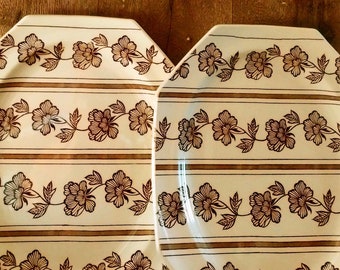 Imponerande J.G. MEAKIN ENGELSK JÄRNSTENSFATT 'Lotus'-design, Royal Staffordshire keramik serveringsfat, Retro kök, Rustikt bondgårdshus