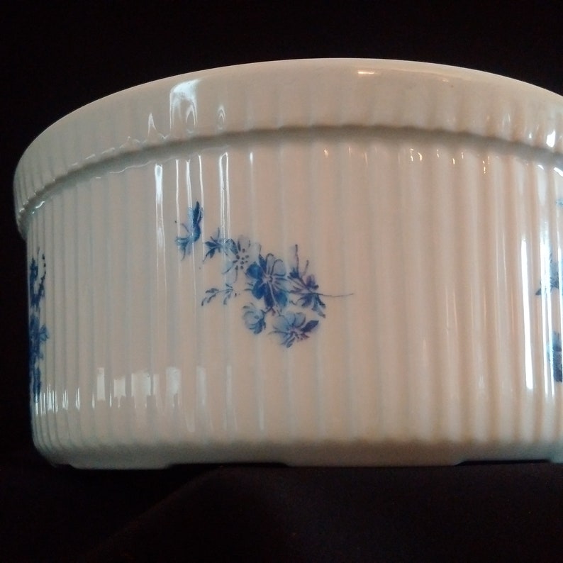C'est Magnifique APILCO LARGE SOUFFLÉ Dish Blue & White Etsy