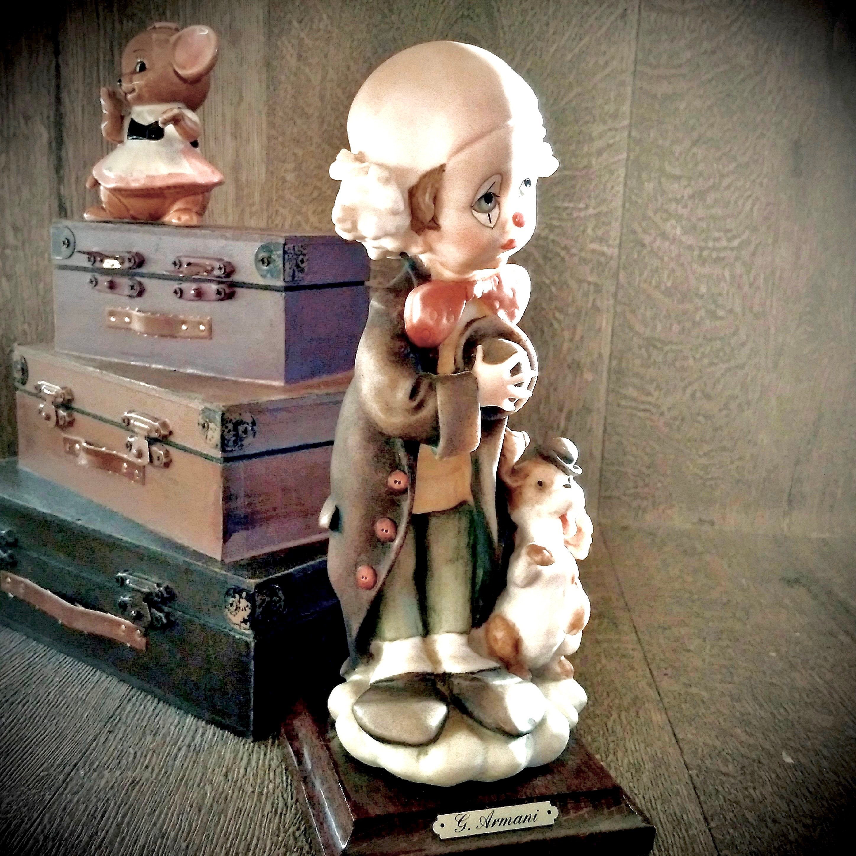 ARMANI 1984 Clown Figurine With Dog // Scarce in This Colourway G