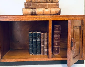 Antique Mahogany Art Deco English Book Case with Single Door Opening Section / Beautiful Wooden Cabinet made in England / Gift for Reader