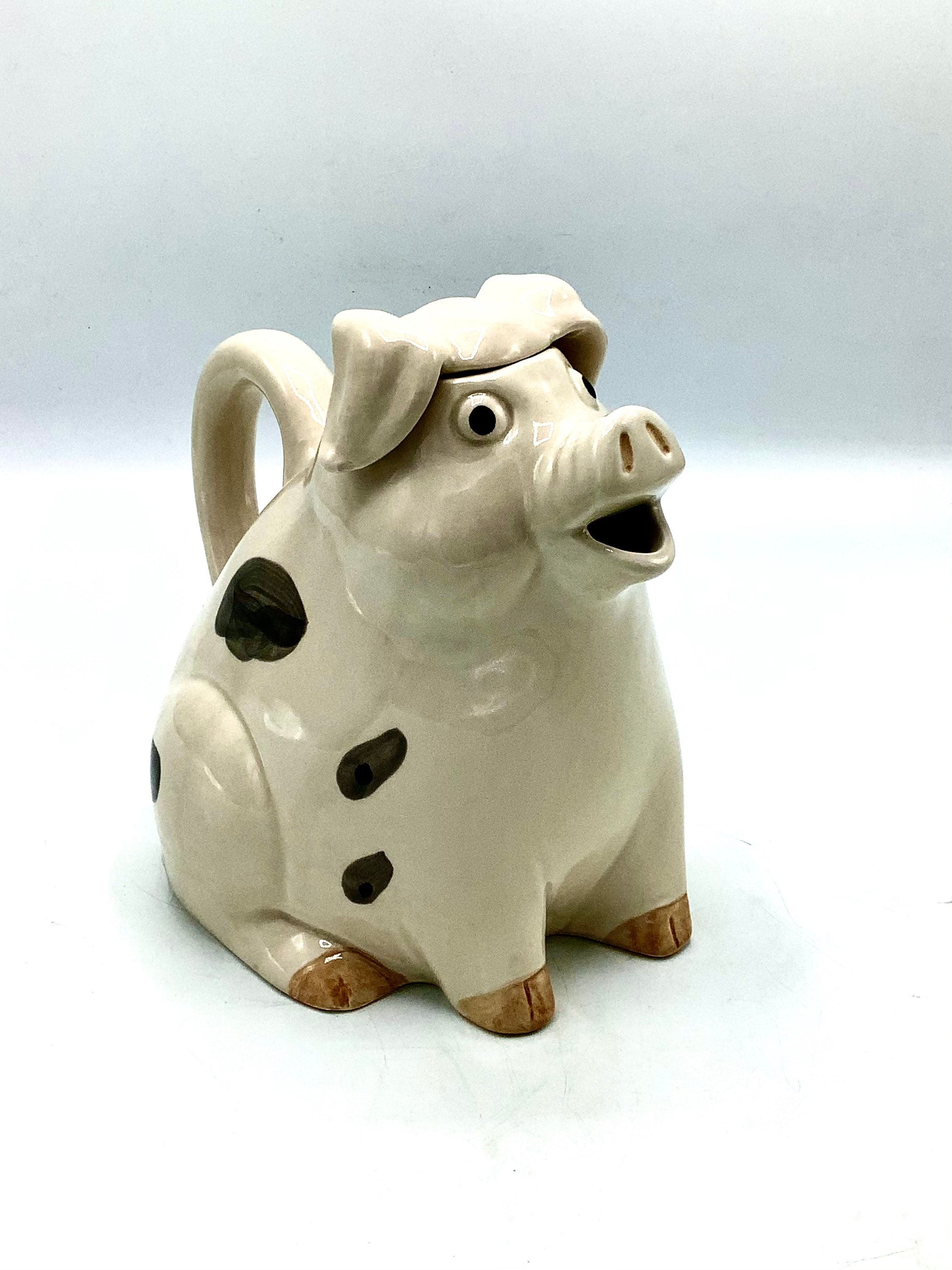Midcentury Pottery Pig Teapot / Creepy Teapot / Animal Etsy