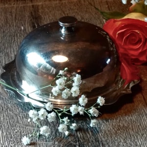 ISRAEL SIGMUND GREENBERG Art Deco English Silver-plated Covered Caviar Bowl // Vintage Early Century Birmingham Silversmith Butter Dish
