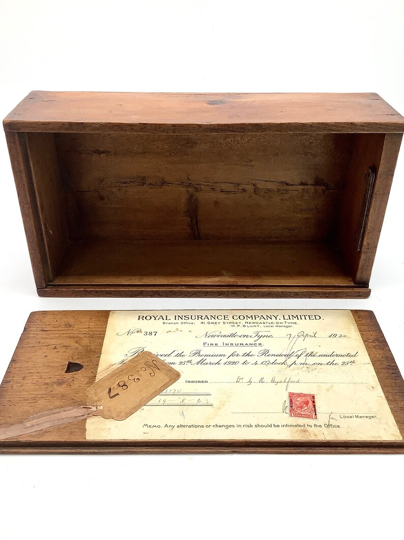 Antique Office Wooden Ledger Box With Edwardian Découpage / - Etsy