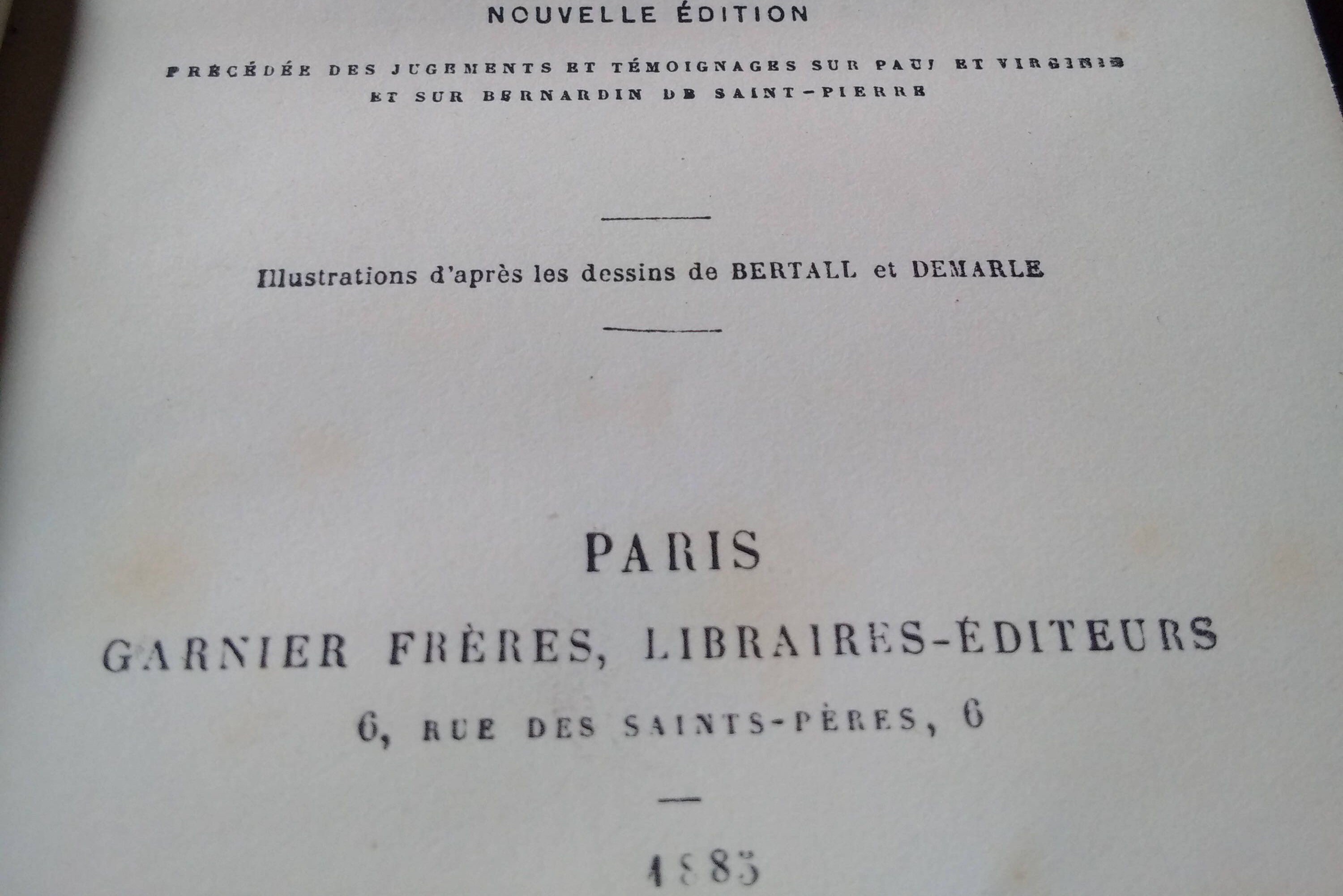 仏文　ポールとヴィルジニ　サン・ピエール著　パリ1858年刊　美本 新品未開封・送料無料】 仏文 ポールとヴィルジニ 美本 パリ1858