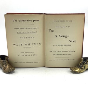 Pierwsze wydanie brytyjskie (1887) SPECIMEN DAYS in AMERICA autorstwa Walta Whitmana i opublikowane za jego życia / Idealny prezent dla miłośnika Walta Whitmana