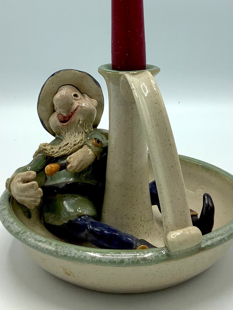 CERAMIC LEPRECHAUN CANDLEHOLDER Made by Castle Connell Pottery - Etsy