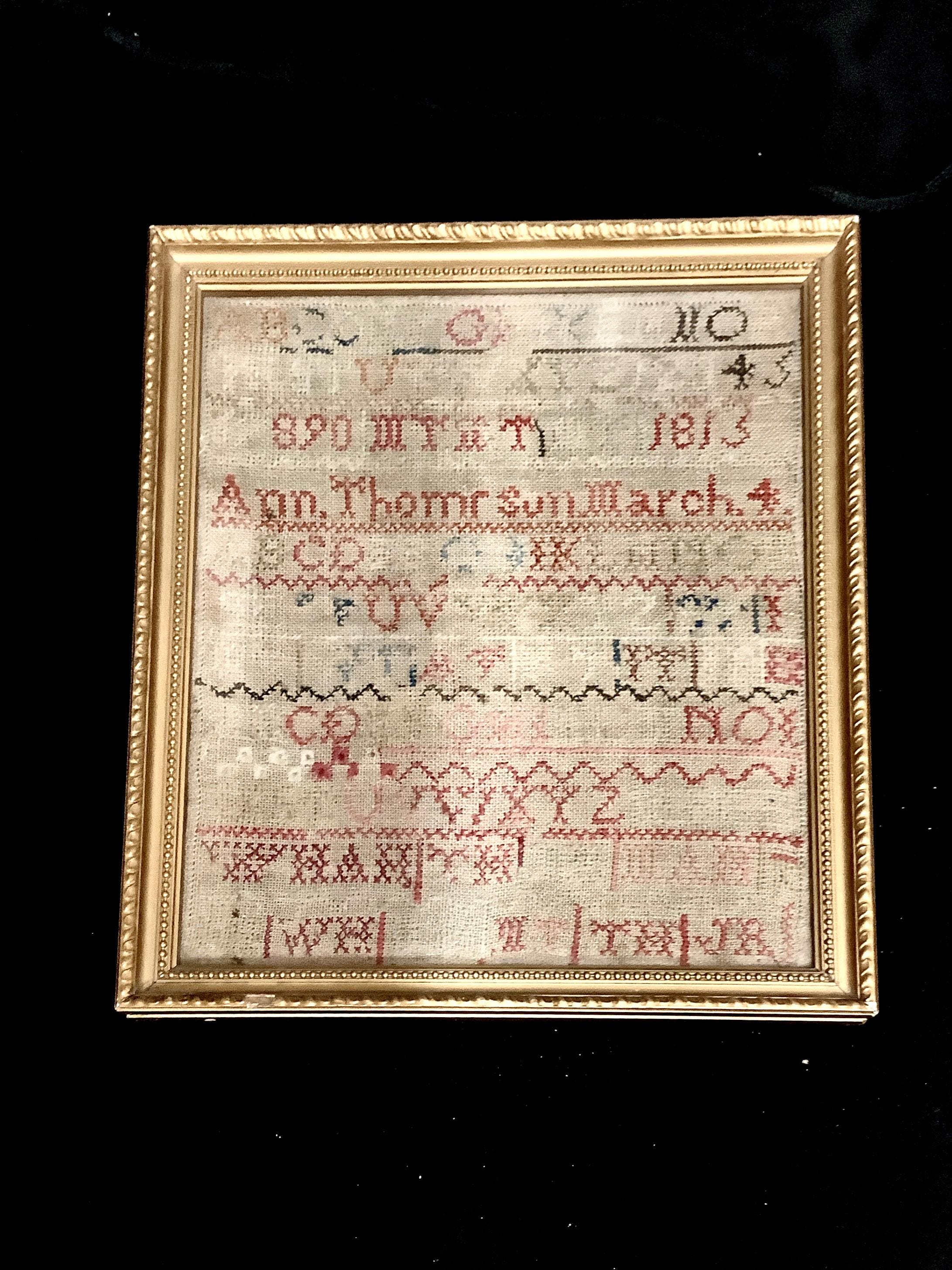 200年以上前のアンティークなジョージアン英語アルファベットサンプル 