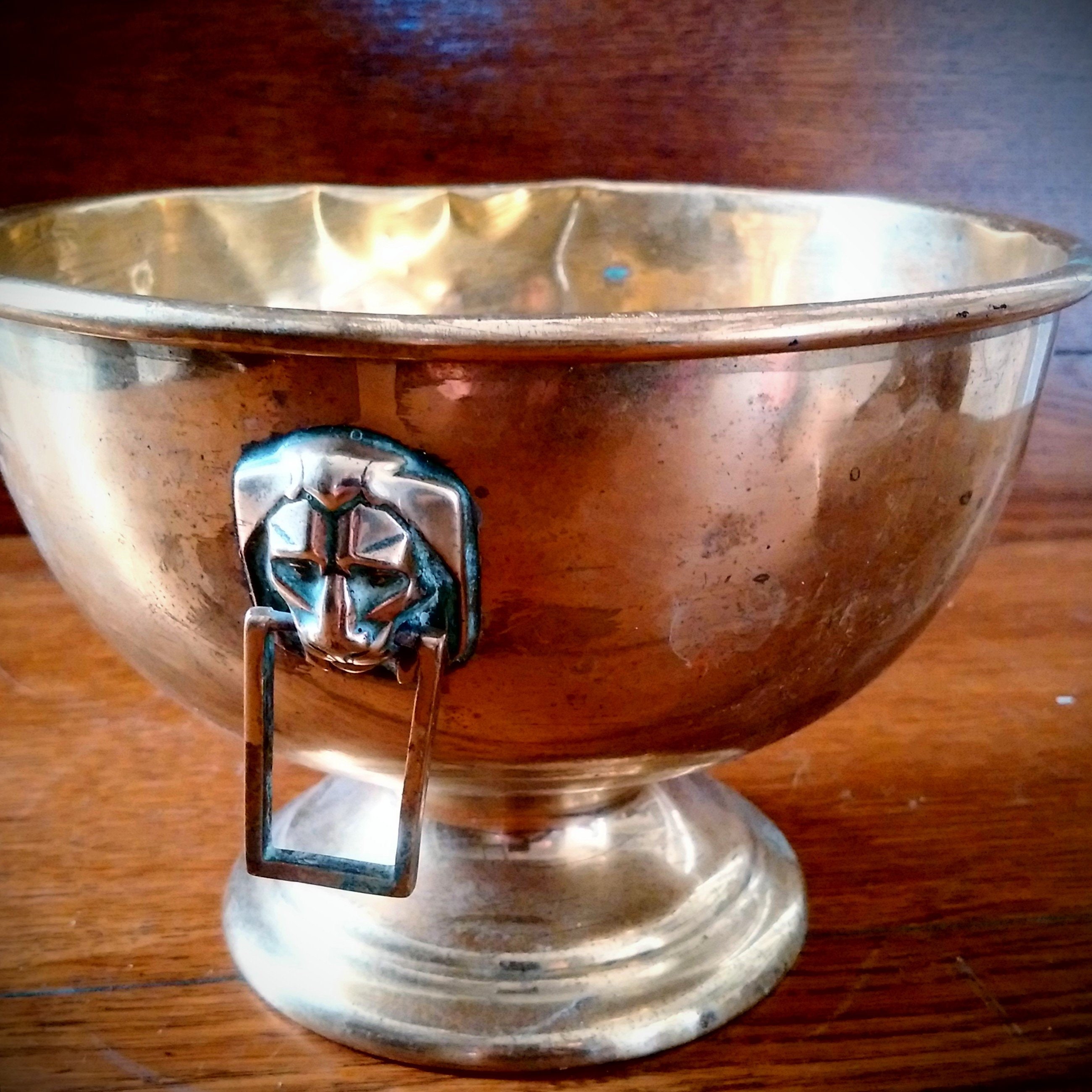 フランスアンティーク　ライオン装飾の銀色ボウル Silver bowl lion - Etsy 日本