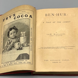 First-edition (London) BEN-HUR NOVEL by Lew Wallace Published by The Botolph Press / Fabulous Victorian Pharmaceutical Advertisements