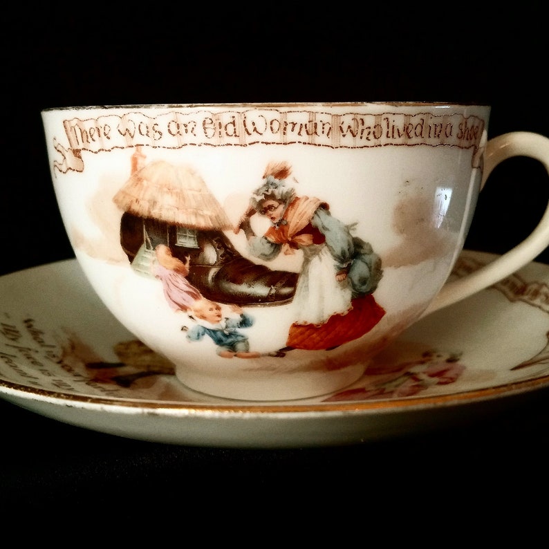 Very Rare Victorian Hand Painted Royal Doulton Nursery Rhyme Etsy