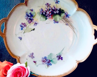 Perfect! Hand-painted ANTIQUE ROSENTHAL CHRYSANTHÈME Large Platter // Beautiful Vintage German Porcelain Cabinet Plate //