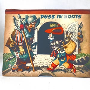 Original First Edition Pop-up-Book PUSS in BOOTS by Vojtěch KUBAŠTA (1960), Early Pop Up Book, Czechoslovakia Pop Up Book