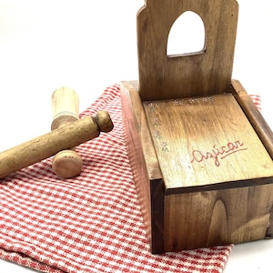 Mediterranean Folk Art Wooden Kitchen Holder for Herbs / Spanish Kitchenalia / Vintage Spice Box / Perfect Gift for Retro Chef!