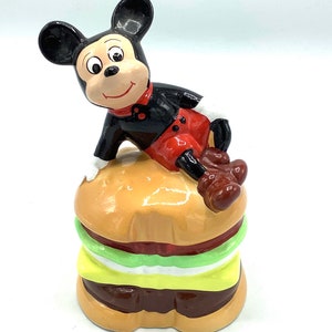 VINTAGE MICKEY MOUSE Ceramic Coin Savings Bank / Ideal Gift for Disney-Loving Accountant / Mickey Mouse Collectible/ Great Prop For Man-Cave