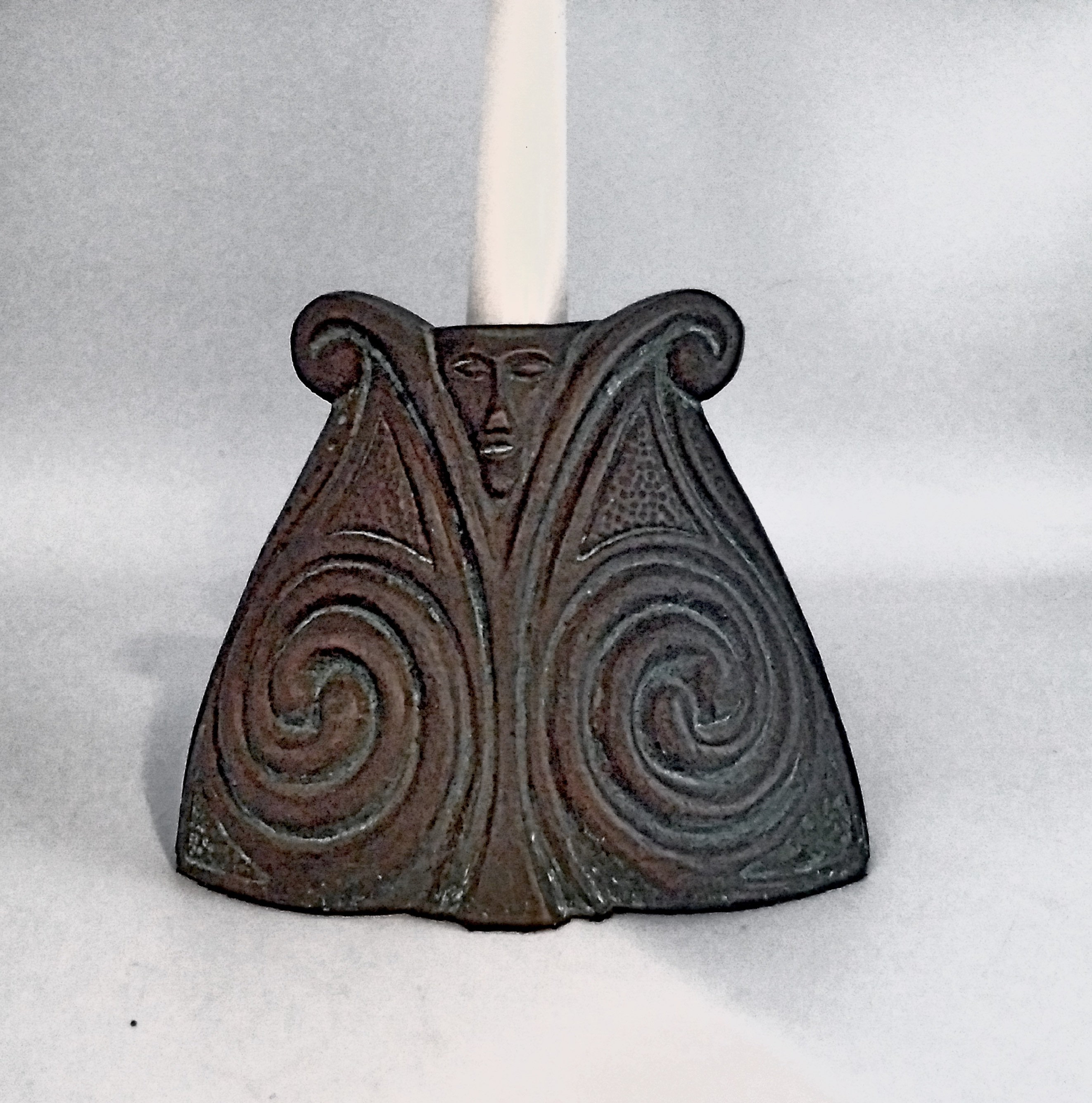 Bronze Celtic Candle Holder Altar Ornament Wiccan Pagan Druid Decor 