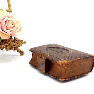 Antique Miniature Leather & Brass BOOK of COMMON PRAYER and Administration of the Sacraments, Beautiful 19th Century English Prayer Book