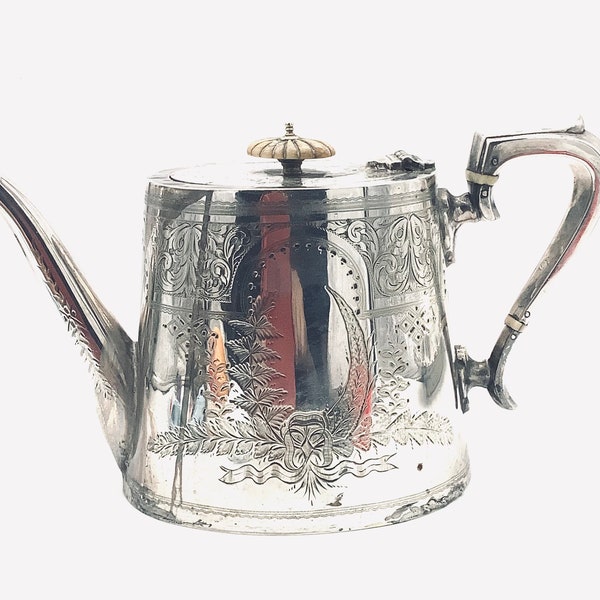 Antique Silver-plated Teapot made by Wheatley Brothers of Sheffield England (Established 1878) / Afternoon Tea at Downton Abbey