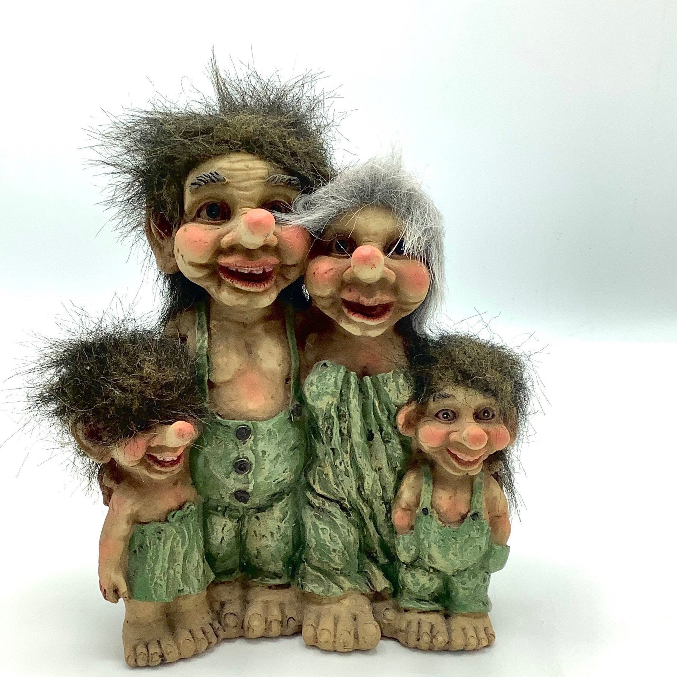 Large Family of Trolls From Norway Traditional Norwegian