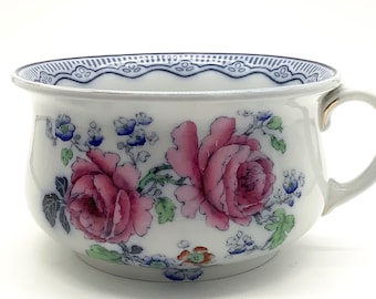 Orinal inglés antiguo atribuido a la cerámica de Keeling, Staffordshire 'Gazunder' de principios del siglo / Titular de flores peculiares o jardinera