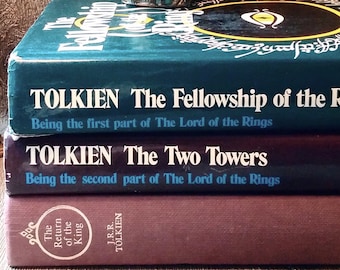 LORD Of The RINGS Hardback Trilogy By J.R.R. TOLKIEN // Vintage Set of Scarce Tolkien Novels // Perfect Gift For Lord Of The Rings Lover
