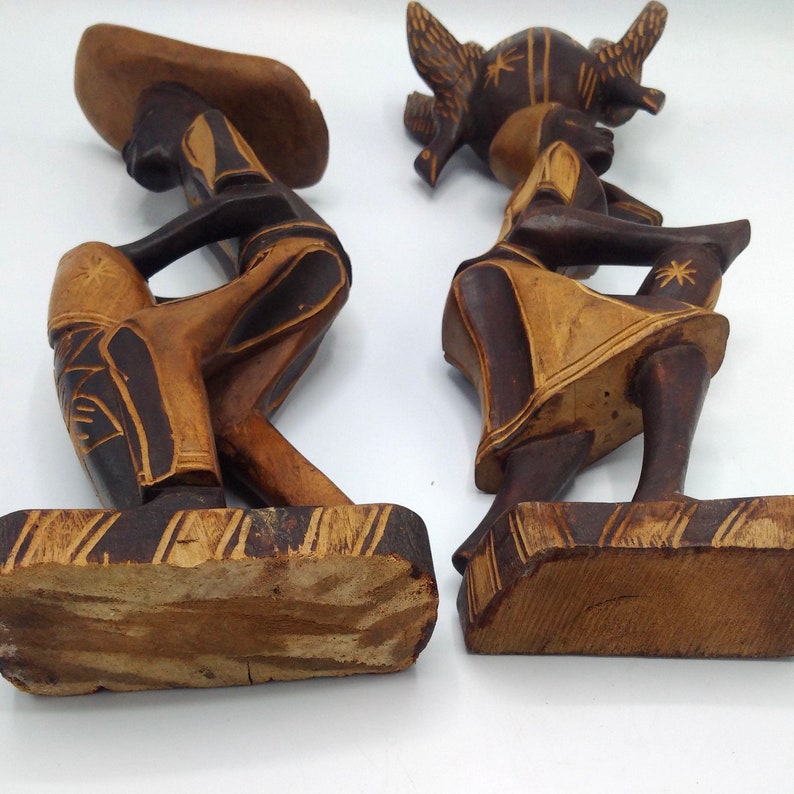 Pair of Tall 42cms Traditional CARVED AFRICAN SCULPTURES / Etsy