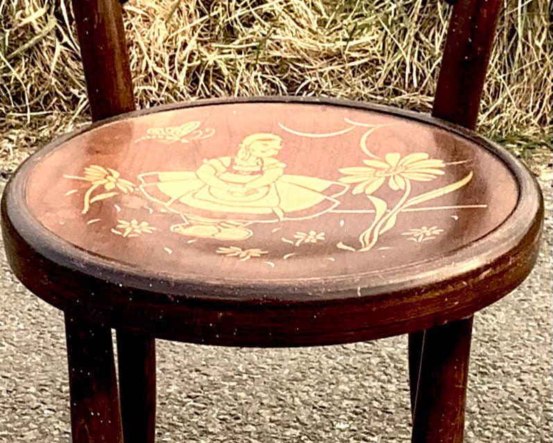 FISCHEL CZECHOSLOVAKIA BENTWOOD Folk Art Children's Chair After