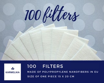 100 x Filters for mask, Face mask filters, Mask nano filter, Removable filter for mask, PM 2,5 mask filter, Filter pocket face mask pack