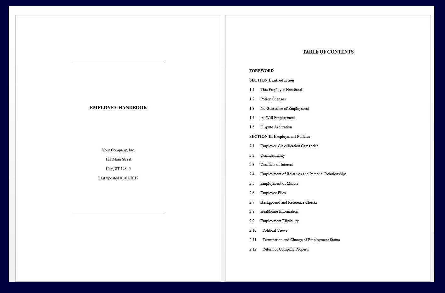 Employee Handbook / Manual - Download & Customize for Your Business - Etsy
