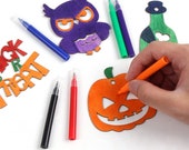 Halloween Wooden Slices Unfinished Blank Wooden Ornaments DIY Craft Wood Cutouts Hanging Decor Watercolor Pens Wood Laser Cutouts Assortment