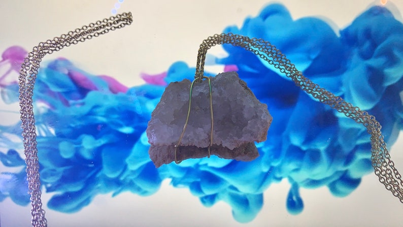 boho jewelry witch Geode necklace crystal necklace long necklace Geode jewelry gemstone necklace sugar geode clunky necklace