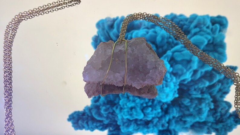 boho jewelry witch Geode necklace crystal necklace long necklace Geode jewelry gemstone necklace sugar geode clunky necklace