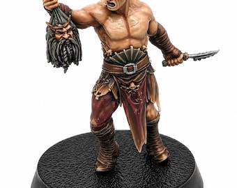 Gorvak the Trophy Taker – Orc Warlord Miniature (28mm Fantasy Resin)