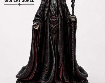 Dark Wizard Miniature – 50mm Resin Display Figure, Fantasy Mage RPG Model