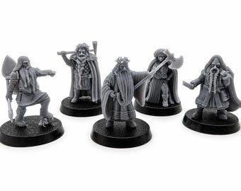 Dwarf Stonecloak Hero Squad – 28mm Fantasy Miniatures – Set of 5 heroes