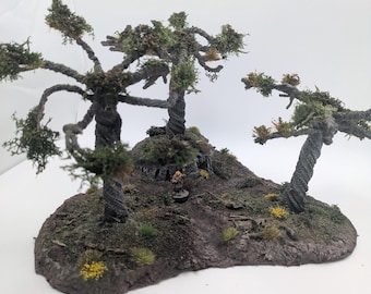 Large Fangorn Forest Terrain Centrepiece | 28mm Wargaming Scenery | Hand Painted Fantasy Terrain | LOTR Inspired Display Piece