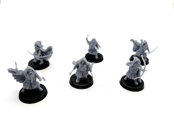 Dwarf Stonecloak Ranger Scout Squad – 28mm Fantasy Miniatures – Cloaked Archers & Axemen Warband