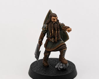 Dwarf Captain Miniature – 28mm Fantasy Warrior with War Hammer | Tabletop RPG & Wargaming Figure