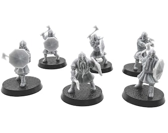 Dwarf Stonecloak Axe Warriors – Dwarf Infantry Miniatures, 28mm Resin Wargaming Figures