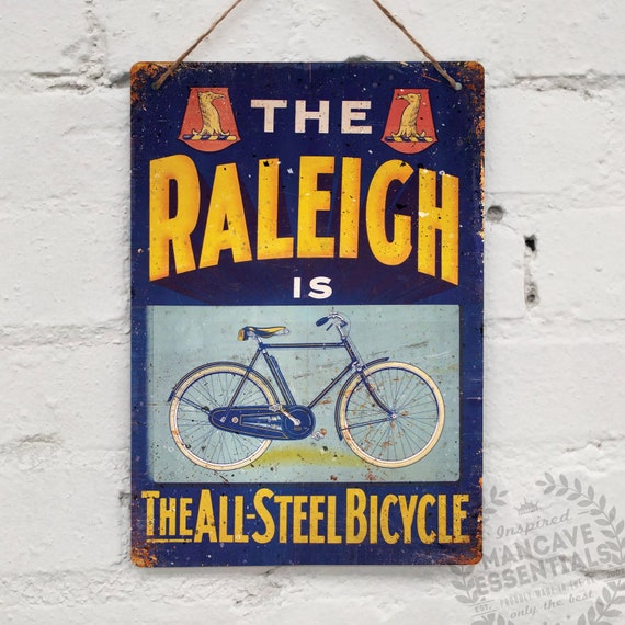 Raleigh Racers Advert Vintage Metal Wall Sign Plaque Mancave Bike Cycle Team TI